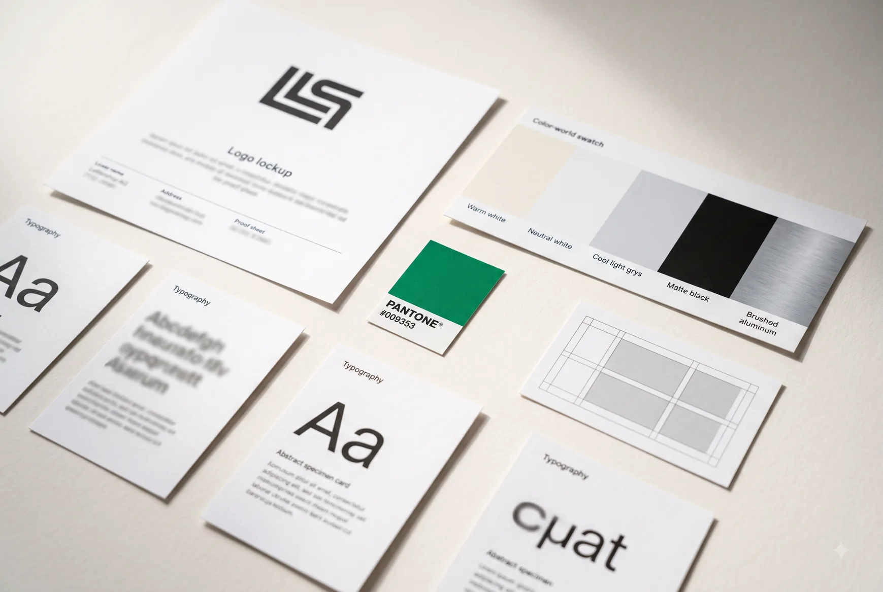 Corporate-Design-Karten mit Logo, Typografie und Farbwelt