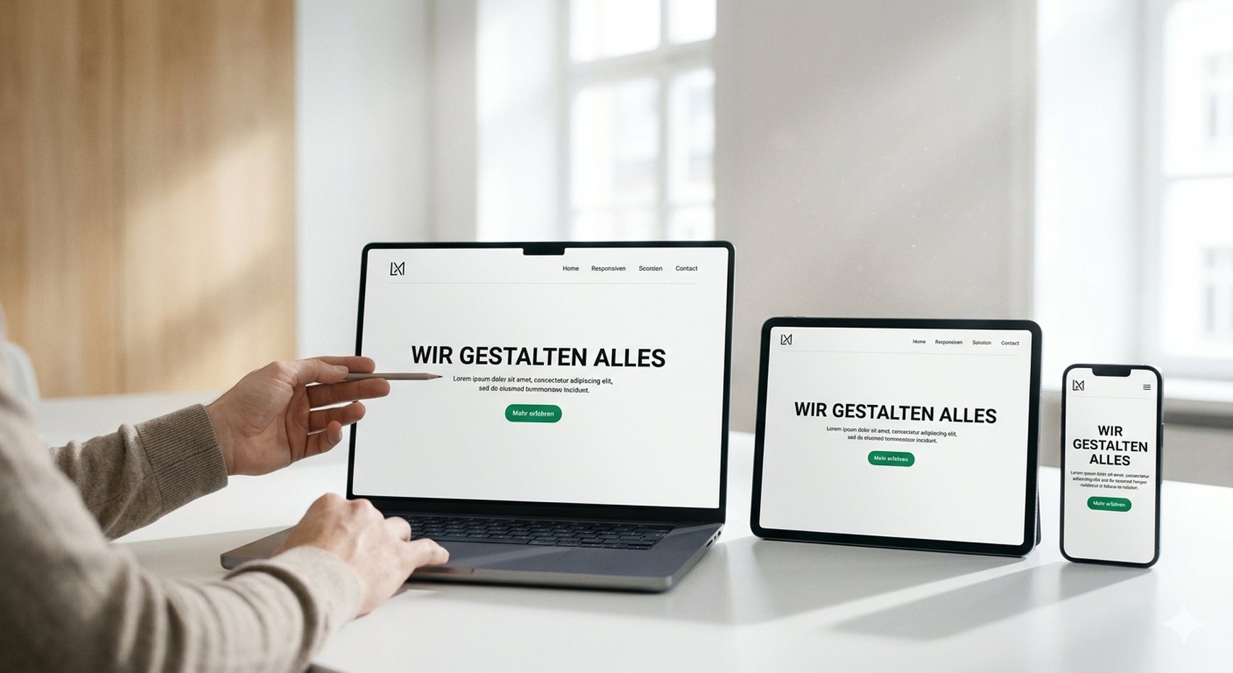 Gestaltung eines Webauftritts am Bildschirm