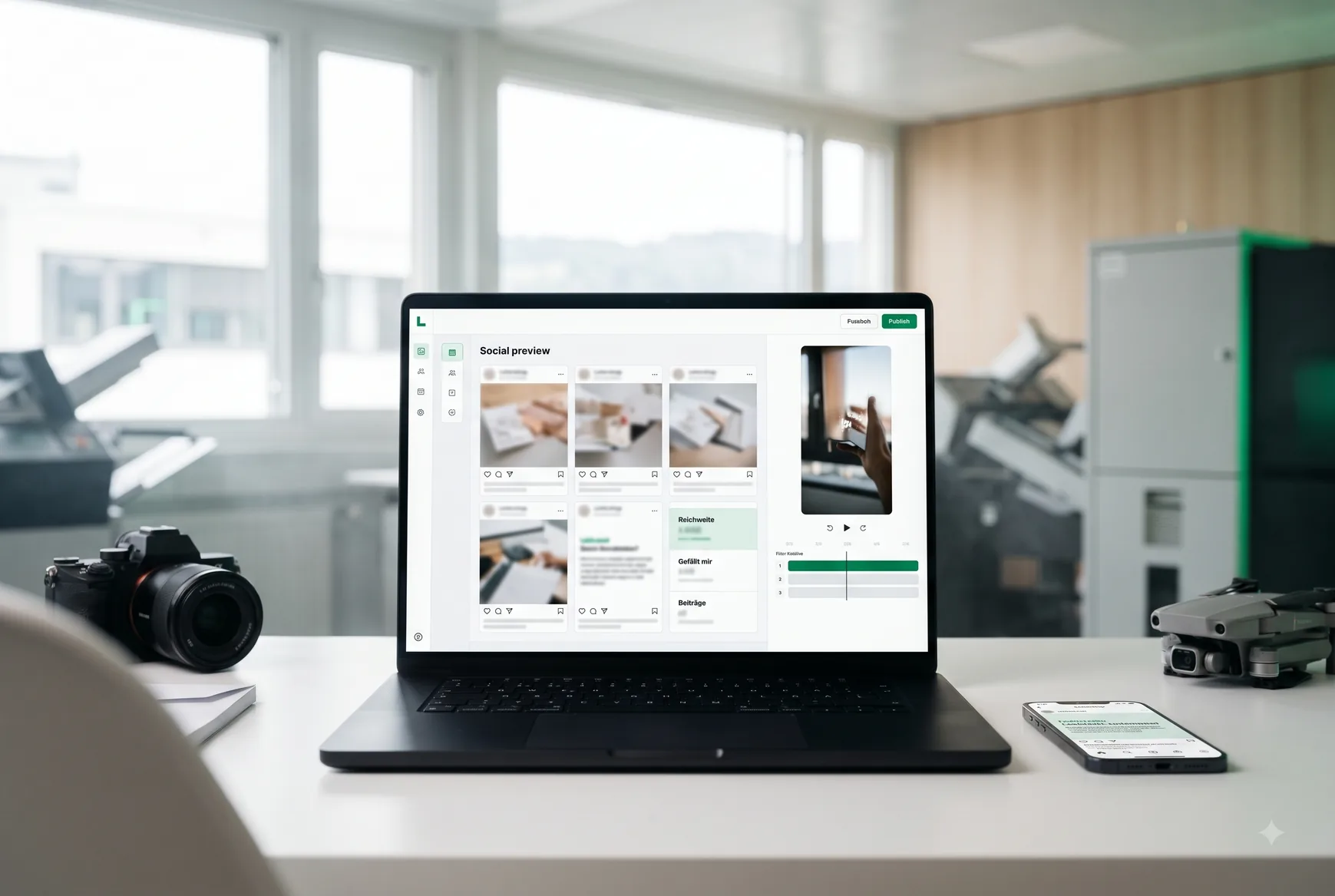 Content-Planung am Notebook mit Redaktionsübersicht
