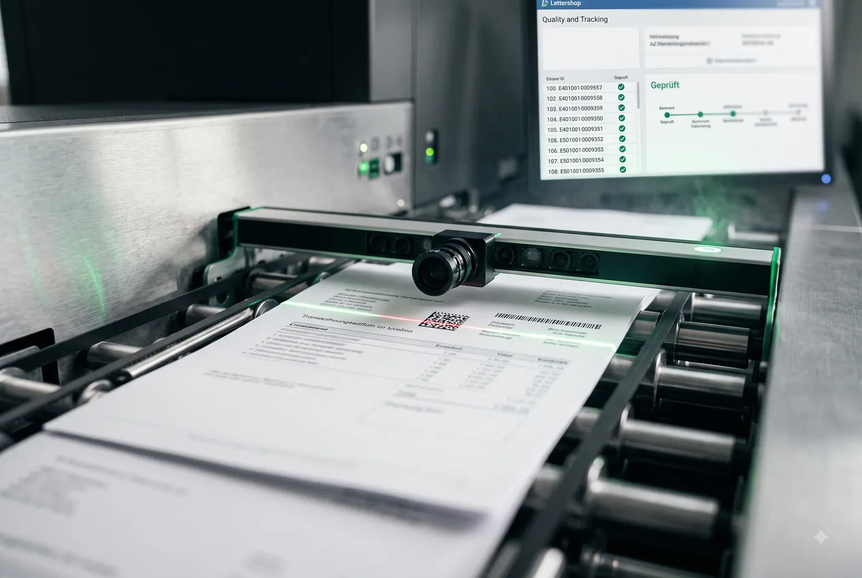 Inline-Kamerakontrolle mit Qualitätsüberwachung