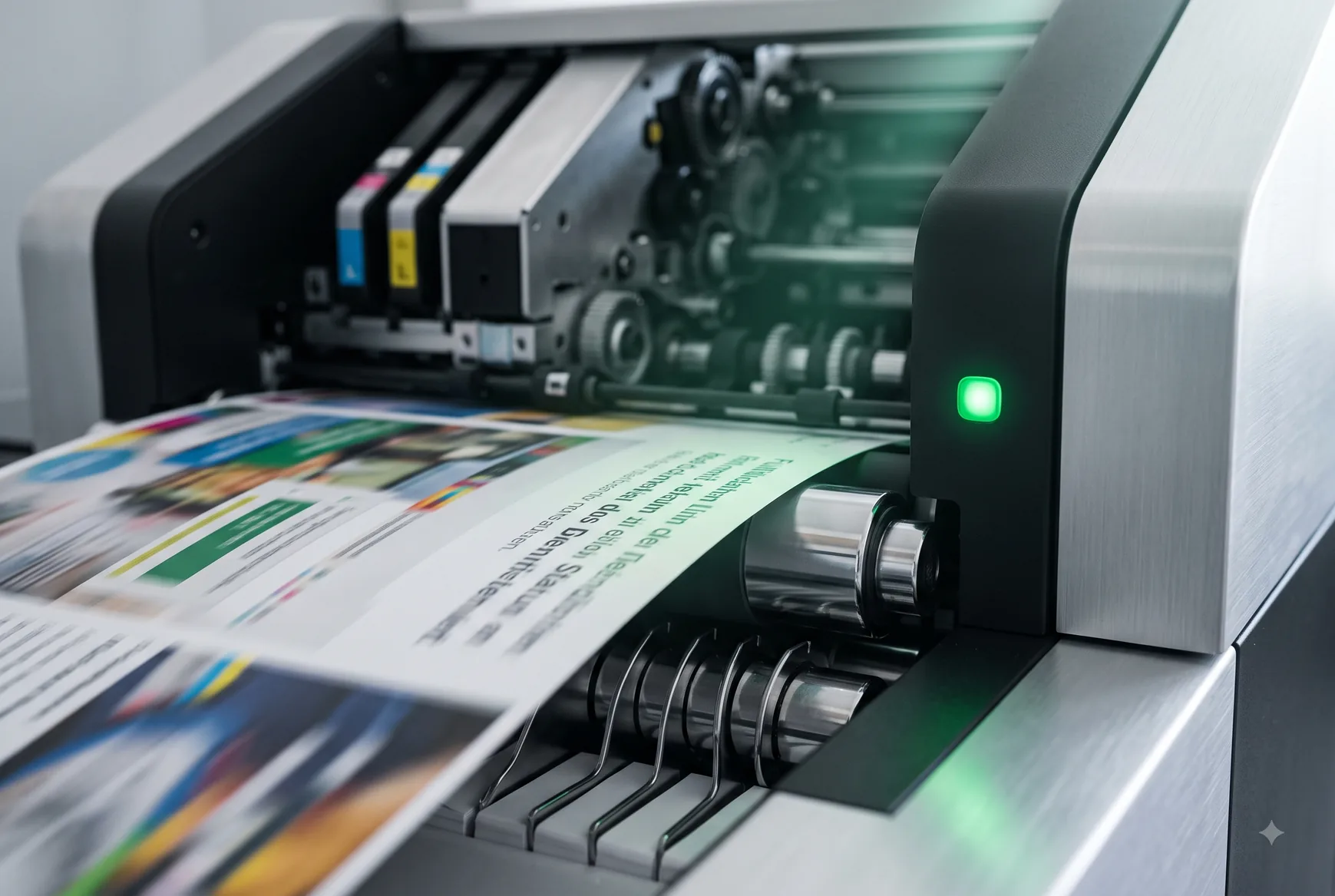 Digitaldruckmaschine im Betrieb