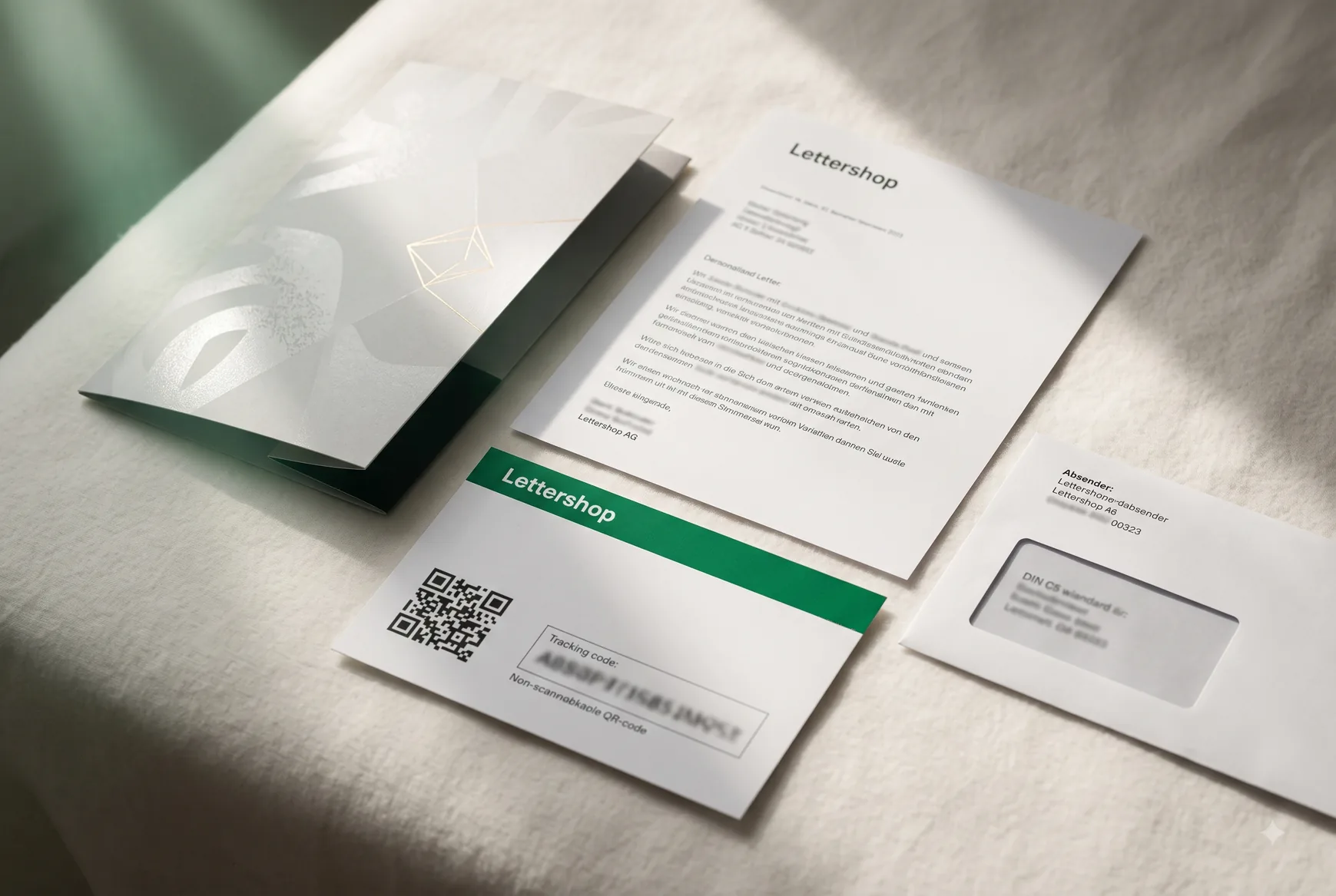 Print Mailing mit Anschreiben, Beilage und Couvert